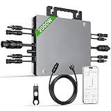 BATENORY Wechselrichter 2000W mit WLAN & App, 4X MPPT 99.5% Tracking 800W-2000W Solar Wechselrichter mit IP67 Wasserdichter Mikrowechselrichter für Balkonkraftwerk, Inverter mit 5m AC-Kabel(0% MwSt)
