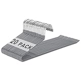 devesanter Hosenbügel 20 Stück MetallKleiderbügel mit offenem Ende und Rutschfester Beschichtung, platzsparend,Multifunktional Kleiderbügel für Hosen für Hosen,Jeans, Handtücher，Schals（grau）