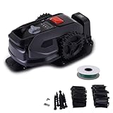 Scheppach Black Edition Rasenmähroboter RRMA300 bruschless | Rasenfläche 300 m² | Schnittbreite 160 mm | Schnitthöhe 20 – 50 mm | Steigungen bis zu 25% | Geräuscharm | inkl. Zubehör