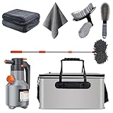 Aceotle Auto-Detaillierungs-Set, Auto-Reinigungsset mit Schaumpistole, Sprühgerät, Autowaschset, Auto-Reiniger, Detaillierungsbürsten, zusammenklappbarer Eimer, Autowäsche, Reifenbürste, saugfähiges