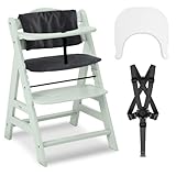 hauck Hochstuhl Alpha Plus Set mit Sitzauflage und Essbrett Click Tray - mitwachsender Kinderhochstuhl mit Kissen und Tablett - Mint