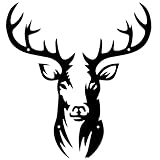 Wanddekoration aus Metall, groß, Hirsch, 41 x 45 cm, rustikale Hüttendekoration, Jagddekoration für Wohnzimmer, Schlafzimmer, Hütte