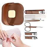 Maniküre Set - Nagelknipser Set | Nageletui Mit 7 Instrumenten | Maniküre Pediküre Set Frauen Männer | Nagelset Für Damen Und Herren MarQus Aus Glanzvernickeltem Poliertem Stahl