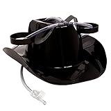 Tigerdoe - Trinkhelm für Erwachsene - Trinkhut mit Strohhalm - Soda Hut - Trinkparty Hut - Schwarzer Guzzler Helm - Cowboy Party Zubehör