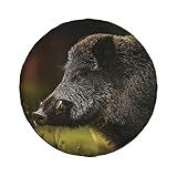 Ersatzradabdeckung für Autoreifen, Wildschwein, neugierig beobachtend, wasserdicht, staubdicht, Reifentasche, 38,1 cm (15 Zoll)