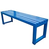 GUQASDV Sitzbank Garten, Bank Garten Lounge, Sitzbank Balkon, Sitzbank Outdoor ohne Lehne, Gartenbank Metall Wetterfest for Hinterhof, Veranda(Blauw,120x40x45cm)