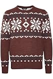 !Solid SDNorwig Herren Weihnachtspullover Norweger-Pullover Winter Strickpullover Grobstrick Pullover mit Stretch Rundhals-Ausschnitt Regular fit, Größe:M, Farbe:Wine Red Melange (8985)