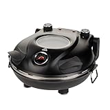 ROSMARINO Elektrischer Pizzaofen bis 400°C mit 30cm Pizzastein, 1200W Dual-Heizung oben & unten, Sichtfenster & Thermometer, Pizza Maker für authentische Pizza zuhause