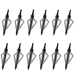 12er Pack Bogenschießen Jagd Jagdspitzen, 100 Korn Aluminium Pfeilspitzen Outdoor Pfeilspitze Einschraubspitzen Jagdspitzen für Compound Bow & Armbrust