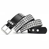 Nietengürtel, Y2k Gürtel Nietengürtel Gürtel, Gothic LedergüRtel, Metall Punk Rock Nietengürtel, Punk-LedergüRtel, Y2k LedergüRtel für Jeanshosen Rockwear (Schwarz)
