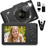 Digitalkamera, Fotoapparat Digitalkameras 48MP 1080P Fotokamera mit 32GB Speicherkarte Vlogging-Kamera mit Blitz, Autofokus, Anti-Shake, Tragbare Kompakte Kamera für Kinder und Anfänger