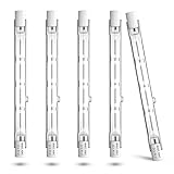 BrightWish R7S Halogen Leuchtmittel, 118mm 200W Dimmbare Glühbirne Halogenlampen, 2800K Warmweiß 5 Pack für Außenstrahler Sicherheitsglühbirnen Deckenfluter