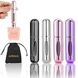 AFEIGE 4 Stück 5ml Parfümzerstäuber ● Portable Zerstäuber für unterwegs ● Parfümzerstäuber Nachfüllbar ● Nachfüllbarer Reiseduftstoff-Zerstäuber