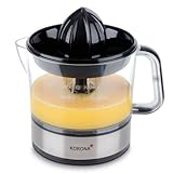 Korona 27020 Zitruspresse | 40 Watt | 0,7 L Kapazität | 2 Presskegelgrößen | Staubschutzdeckel | Rechts- und Linkslauf | Edelstahl/Schwarz