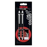 rOtring Tikky Set aus Feinminenstift, Kugelschreiber und Radierer | Bleistift mit HB-Mine, 0,5 mm | Schreibgerät mit mittelgroßer Spitze | Schaft in Schwarz | Leicht mit gummierter Griffzone