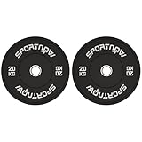 SPORTNOW 2er-Set Hantelgewichte, 2 x 20kg Gewichte, Hantelscheiben-Set, Gewichtsscheiben für 5 cm Hantelstange, Ø 50 mm Bohrung, Schwarz