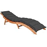 DETEX® Liegenauflage Wasserabweisend inkl Kopfkissen Auflage Liege Kissen Polster Schwungliege Gartenliege Anthrazit