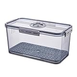 Gvblkq Luftdichter Keksbehälter, Brotkasten mit Verschlussdeckel, Brotbehälter mit Drainagematte, Zeitaufzeichnung Brotbox mit Deckel, Brotaufbewahrungsbehälter für selbstgemachtes Brot,