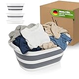Viwares Wäschekorb 25 L – Faltbar & platzsparend – Klappbarer Wäschesammler mit Griffen – Silikonkorb für Bad, Waschküche, Aufbewahrung & Haushalt – BPA-frei, stabil & leicht