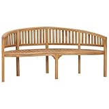 KLYEON Bananenbank 180 cm Massivholz Teak Gartenmöbel