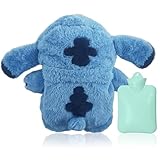 Wärmflasche mit Bezug, Wärmflasche Tier, wärmflasche Cartoon für Kinder, Abnehmbare und Waschbare WärmflascheE, WärmflascheE Kuschelig für Erwachsene Kinder