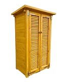 Gartenschrank Holz, Wasserdicht Gerätehaus, Holzschrank für Terrasse, Balkon, Garten… (Kiefer)