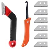 FENQURO 9 PCS fugenkratzer fliesen, fugenreiniger, fugenkratzer, Fugenentferner Werkzeug, Fliesenfugen-Handsäge, abgewinkelter Fugenreiniger, mit 6 Ersatzklingen für die Fliesenreinigung