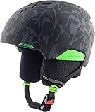 ALPINA PIZI - Sicherer, Bruchfester & Individuell Anpassbarer Skihelm Mit Abnehmbaren Ohrenpolstern Für Kinder, black-green camo matt, 51-55 cm