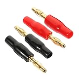 DECORNIJIA 4 Stück Teiliges Vergoldete Lautsprecherkabel steckverbinder für Audioverstärker und Surround systeme Langlebige Kupferkontakte Kompatibel mit Av receivern und Wandpaneelen