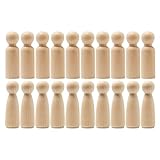Sixfolo Holzfiguren Groß zum Bemalen 20 Stück Holzpuppen zum Basteln 90 mm Große Figurenkegel Holz Spielfiguren Rohlinge für Hochzeiten,Geburtstage und Partys Dekoration (2 Stile)