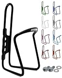 Flaschenhalter Fahrrad Schwarz aus Aluminium Extra Verstärkt für Rennrad MTB Trekkingrad Kinderfahrrad Universal Passend Getränkehalter mit Montageschrauben Trinkflaschenhalter Trinkflaschenhalterung