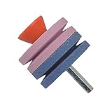 Evenlyao Schleifstein Rasenmähermesser Schärfer Für Rasenmäher Gartengeräte Für Bohrmaschinen Handbohrmaschine Zum Schärfen Von Rasenmäherklingen Für Gartenwerkzeuge Pink/Blau