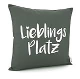 heimtexland ® Outdoorkissen 45x45 Dekokissen Outdoor Garten Lounge Deko Kissen Typ839 Lieblingsplatz Anthrazit
