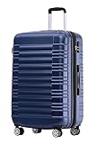 BEIBYE Zwillingsrollen Reisekoffer Koffer Trolleys Hartschale M-L-XL-Set (Dunkelblau, L)