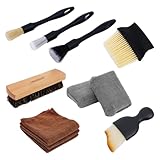 11-teiliges Auto-Innenreinigungs-Staubbürsten-Set, Mikrofasertuch und Applikator, Einzelkopf-Detailing-Pinsel, Naturborsten, kratzfrei und ultraweich für Sitze, Lederpflege oder Reinigung