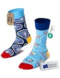 Many Mornings - Mismatched Socken - Lustige Socken Unisex - Socken Fahrradmotiv - Geschenkidee - Design: The Bicycles - Made in EU - 43-46