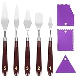 8 Palette Messer Set, inkl 5 Öl Malen Palettenmesser für Strukturpaste+3 Spachtel für Acrylmalerei, Abstreifermesser, Malmesser Malwerkzeuge Künstlerbedarf Spachtel Set für Ölgemälde Gouache