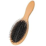 BAZEITFLOW Paddelbürste Wildschweinborsten Haarbürste für Kämmen von Langen Dicken und Lockigen Haaren Sanfte Massage für Haartypen
