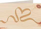myZirbe Holzkarte - Herz Band - 100% handmade in Österreich - Postkarte, Geschenkkarte, Grußkarte, Klappkarte, Karte, Einladung, Holzart:Zirbe