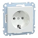 Schneider Electric Merten MEG2301-0325 Schuko Steckdose, Steckklemmen, Schutzkontaksteckdose, System M,Aktivweiß glänzend, Made in Germany