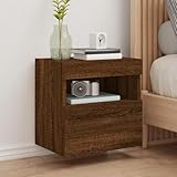 CFODOJ Entertainment Centers & TV Stand-home-TV Wandschränke mit LED-Leuchten 2 Stück Braun Eiche 40x30x40cm
