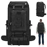 Yaskyly 100L Campingrucksack Wanderrucksack Herren Damen Großer Trekkingrucksack Reiserucksack Wasserdicht Wandern Taktischer Rucksack mit Regenhülle für Camping Trekking Mountainering Outdoor Reisen