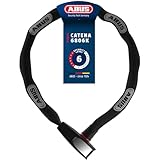 ABUS Kettenschloss Catena 6806K – Leichtes Fahrradschloss aus gehärtetem Stahl mit modischem Textilschlauch – Vierkantkette mit ABUS-Sicherheitslevel 6 – 85 cm – Schwarz