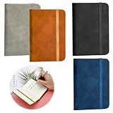 VOSSOT 4 Stück A7 Notizbuch, Taschennotizbuch Kleines Notizbuch, Hardcover Notizbücher Hochwertiges Dickes Liniertes Papier 100 Seiten Mini Notizbuch Pocket Notizbuch Mini Notizblock Set