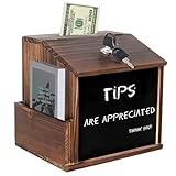 LYPPUL Spendenbox Abschließbar, Briefkasten zur Wandmontage, Holz Vorschlagsbox mit Zeitungsfach Vintage Sammelbox mit Schloss Wahlurne Kummerkasten für Abstimmungen, Gewinnspiele, Spenden