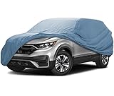 iCarCover 18-lagige Premium-SV-Autoabdeckung, wasserdicht, wetterfest, UV-Sonnenschutz, Schnee, Staub, Sturmschutz, für den Außenbereich, passgenau, vollständig gepolsterte Autoabdeckung mit Riemen,