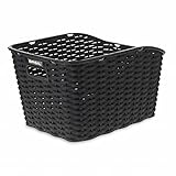 Basil Weave WP Fahrradkorb – Hinterrad – Kunststoffgeflecht – wetterfest – Feste Montage – inkl. Befestigung – Schwarz