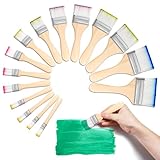 15 Stück Pinselset Acrylfarbe – 12 Größen Acryl Pinsel Flachpinsel mit Holzgriff – Künstlerpinsel für Acrylfarben, Ölmalerei, Aquarell, Gouache & Bastelarbeiten