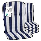 Beo Hochlehner Auflagen 6er Set Waschbar Kos | Made in EU nach Öko-Tex Standard | Atmungsaktive Gartenstuhlauflagen Hochlehner | UV-beständige Auflagen Hochlehner mit Streifen Blau Weiß