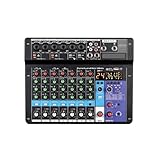 6-Kanal-Mischpult, professionelle Soundkarte, USB-Wiedergabe, Aufnahme, DJ-Mixer Studio-Soundboard